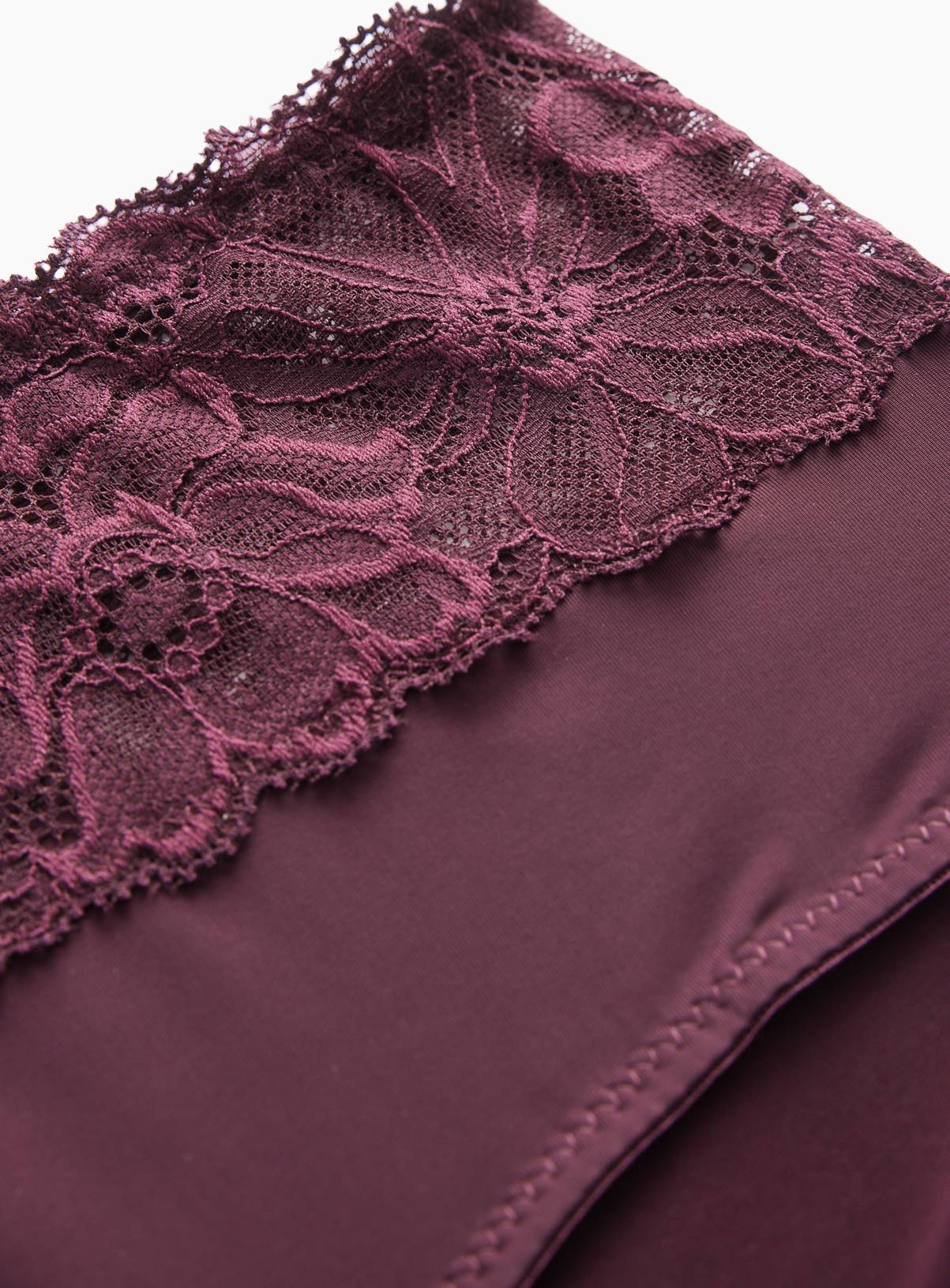 Burgundy Fleur Lace Shorts 16 - Image 3